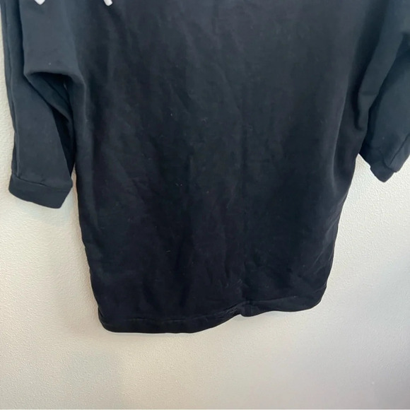 KENZO Sport Sweater Terry Cloth Sweatshirt Dress Black Logo Back V-Neck Small - Picture 10 of 14